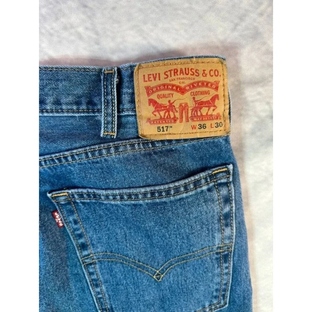 Levis Jeans Mens 36x30 Blue 517 Bootcut Western Ranch Rodeo Cowboy Denim Pants